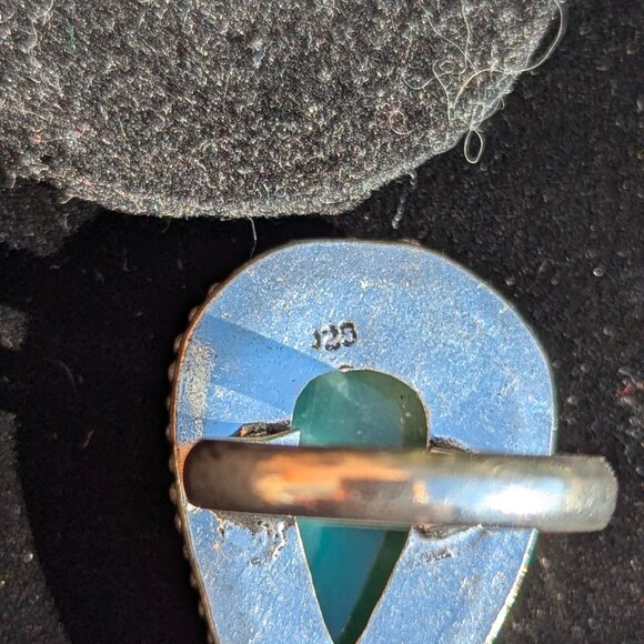 STERLING CHRYSOPRASE RING - Picture 4 of 4